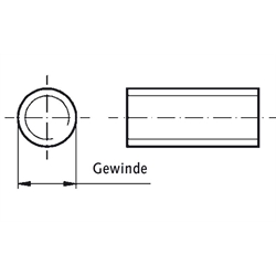 Trapezgewindespindel DIN 103 Tr.32 x 6 x 2000mm lang eingängig links Material C15 gerollt , Technische Zeichnung
