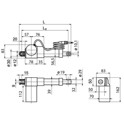 Linearantrieb GR/I Hubgeschwindigkeit 3mm/sec Hublänge 300mm, Technische Zeichnung