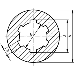 Keilnabe DIN ISO 14 KN 42x48 Länge 70mm Durchmesser 80mm Edelstahl 1.4305, Technische Zeichnung