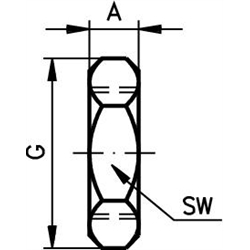 Kontermutter für Kleinstoßdämpfer Gewinde M14x1,5 , Technische Zeichnung