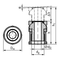 Kugelverstellschraube mit Kontermutter MN 686.9 30-11,0 , Technische Zeichnung
