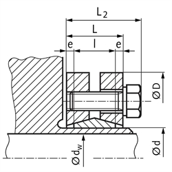 Schrumpfscheibe ST-B Innendurchmesser 30mm , Technische Zeichnung