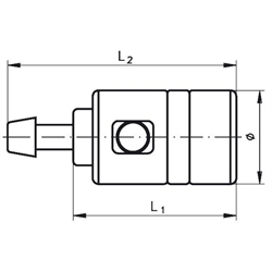 Sicherheitsschnellkupplung mit Schlauchanschluss 6-7 , Technische Zeichnung