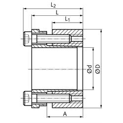 Spannsatz COM-D Bohrung 70mm Größe 70-110 , Technische Zeichnung