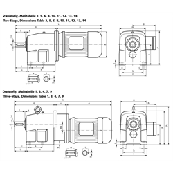 Stirnradgetriebemotor NR/I 0,37kW 230/400V 50Hz Bauform B3 n2 = 110 1/min Md2 = 32,20 Nm IE3 (Betriebsanleitung im Internet unter www.maedler.de im Bereich Downloads), Technische Zeichnung
