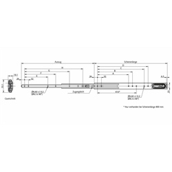 Auszugschienen DZ 5321 EC, Breite 19,1 mm, bis 100 kg, Vollauszug, Selbsteinzug, Technische Zeichnung