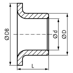 Bundbuchse geschlitzte Ausführung 22 x 25 / 32 x 21,5 mm , Technische Zeichnung