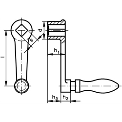 Handkurbeln DIN 469, Technische Zeichnung