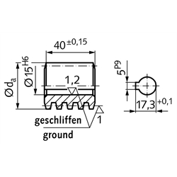 Präzisions-Schnecke Achsabstand 53mm i=13,5 maßgleich A 50 i=12 , Technische Zeichnung