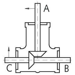 Kegelradgetriebe DZA Größe 2 Ausführung B i=2:1 , Technische Zeichnung