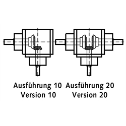 Miniatur-Kegelradgetriebe MKU Bauart K Größe 045 Ausführung 10 Übersetzung 1:1, Technische Zeichnung