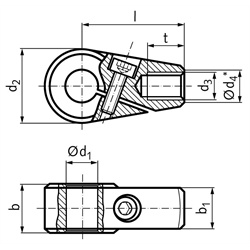 Klemmnaben, Stahl, Technische Zeichnung