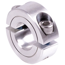 Geteilter Klemmring Aluminium Bohrung 0,25 Zoll = 6,35mm mit Schrauben DIN 912 A2-70, Produktphoto