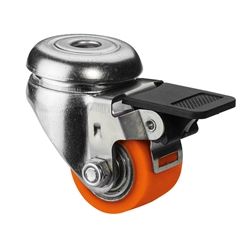 Kompaktrolle mit Rückenloch TPU-Rad Lenkrolle mit Feststeller Rad-Ø 35, Produktphoto