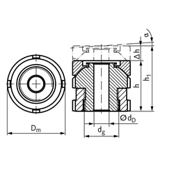 Kugelausgleichs-Elemente MN 686.4, rostfrei, Technische Zeichnung