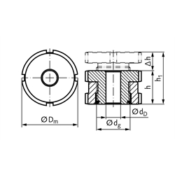 Niveauausgleichs-Elemente MN 686.3, verzinkt, Technische Zeichnung