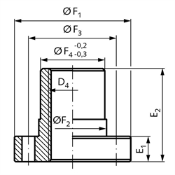 Laufmutter für Spindelhubgetriebe NPT Ausführung C Baugröße 1 mit Trapezgewinde Tr. 18x4, Technische Zeichnung