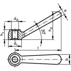 Spannmutter 202 TG Durchmesser 16mm Material Stahlguss, Technische Zeichnung