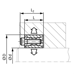 Spannsätze COM-A, Bohrung 14 bis 100mm, Technische Zeichnung
