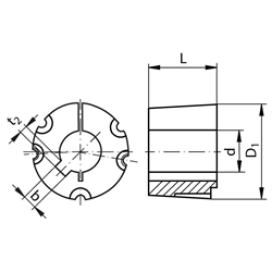 Taper-Spannbuchsen 4545, Technische Zeichnung