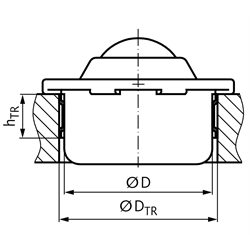 Toleranzringe für Kugelrollen mit Stahlblechgehäuse, Technische Zeichnung