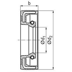 Wellendichtringe DIN 3760 Form A, Ø 32 bis 50mm, Technische Zeichnung